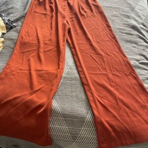 Leith Terracotta Wide-Leg Pants